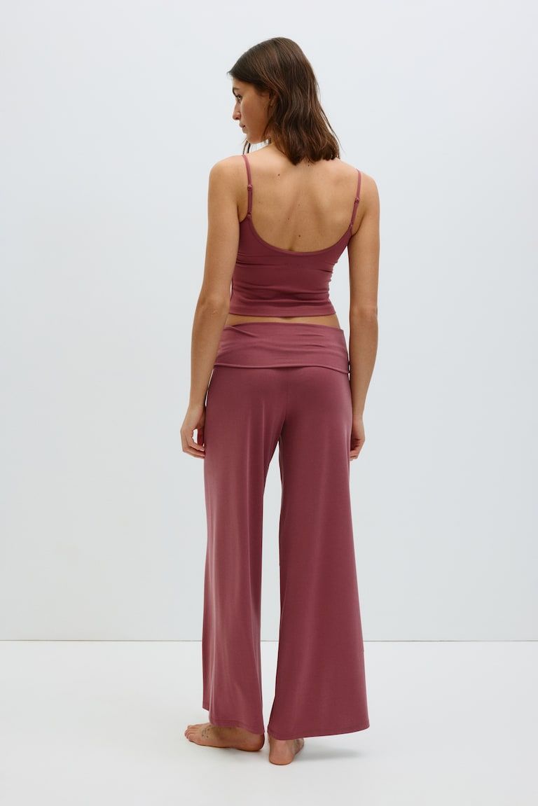 Foldover-Waist Yoga Pants