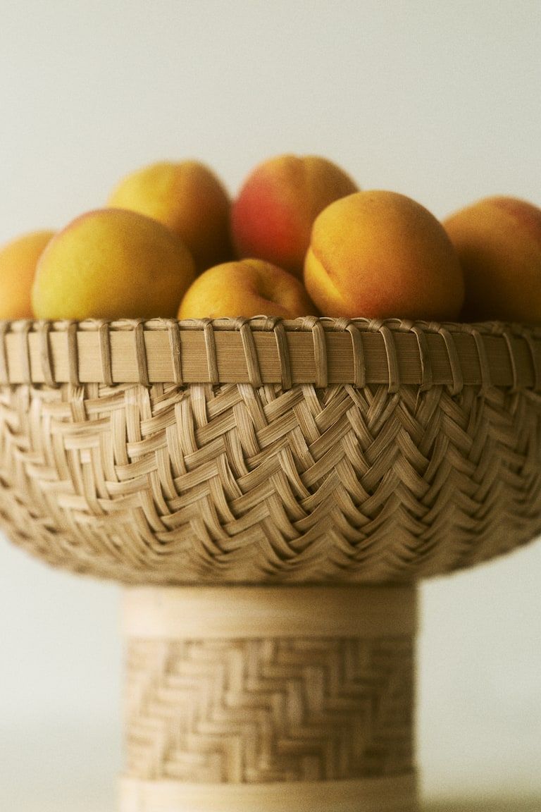 Footed Bamboo Serving Bowl