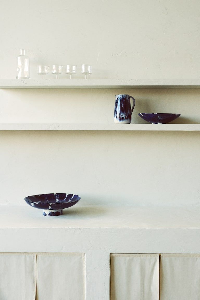 Footed Terracotta Serving Bowl