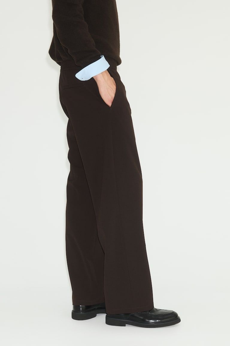 Four-Way Stretch Wide-Cut Pull-On Pants