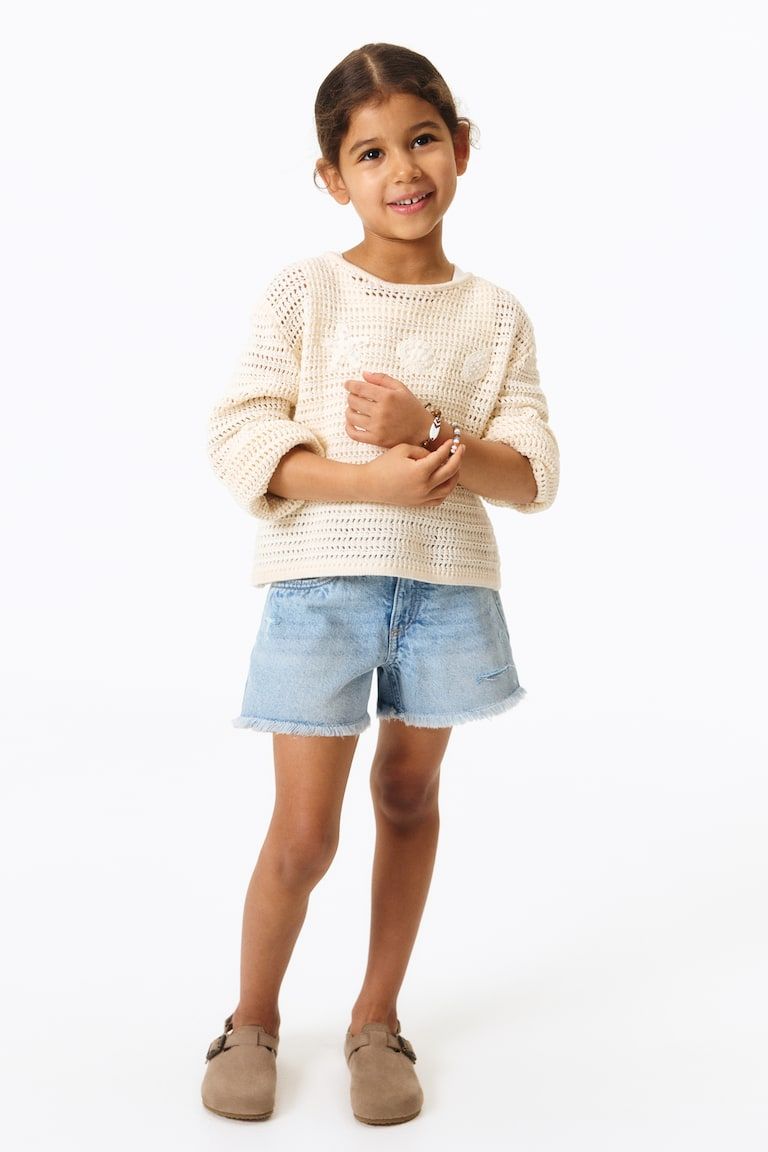 Frayed Denim Shorts
