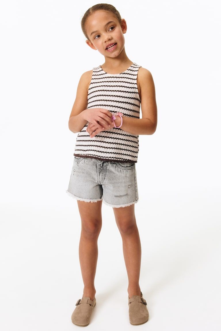 Frayed Denim Shorts