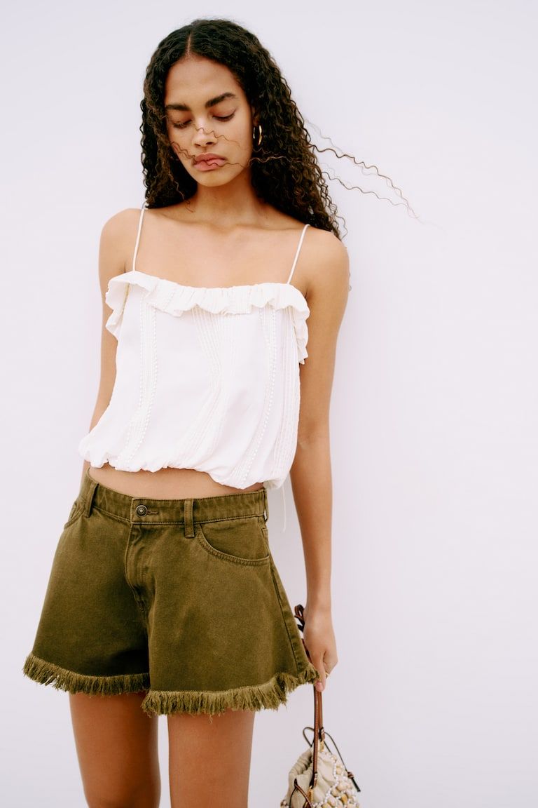 Frayed Denim Shorts