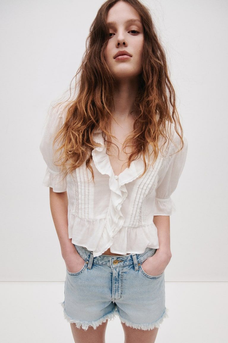 Frayed Denim Shorts