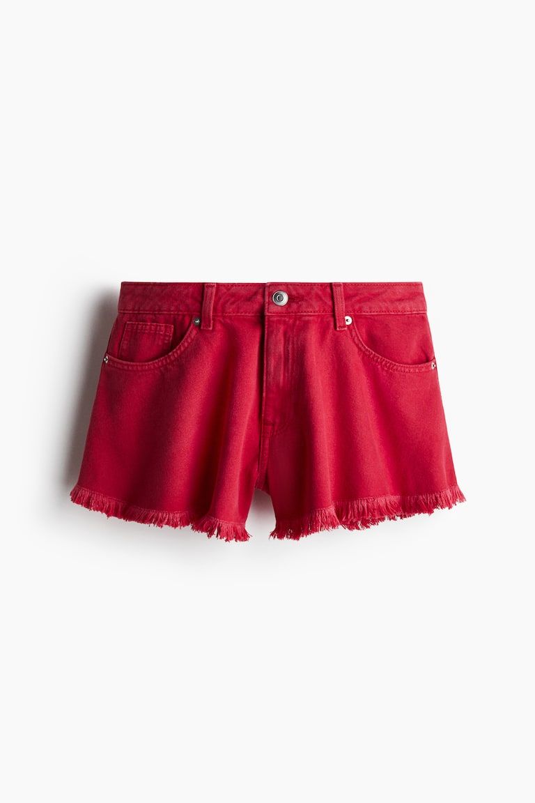 Frayed-Edge Denim Shorts