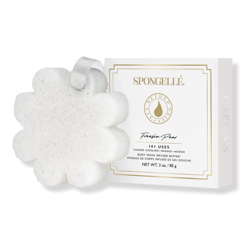 Freesia Pear Boxed Flower Bath Sponge Built-In Body Wash Shower Loofah Sponge for Women