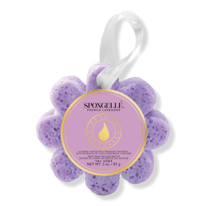 French Lavender Wild Flower Bath Sponge Built-In Body Wash Shower Loofah Sponge for Women
