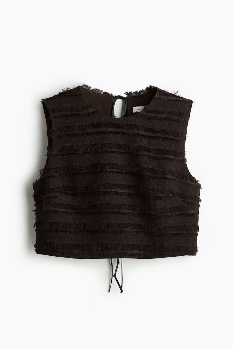 Fringe-Trimmed Top