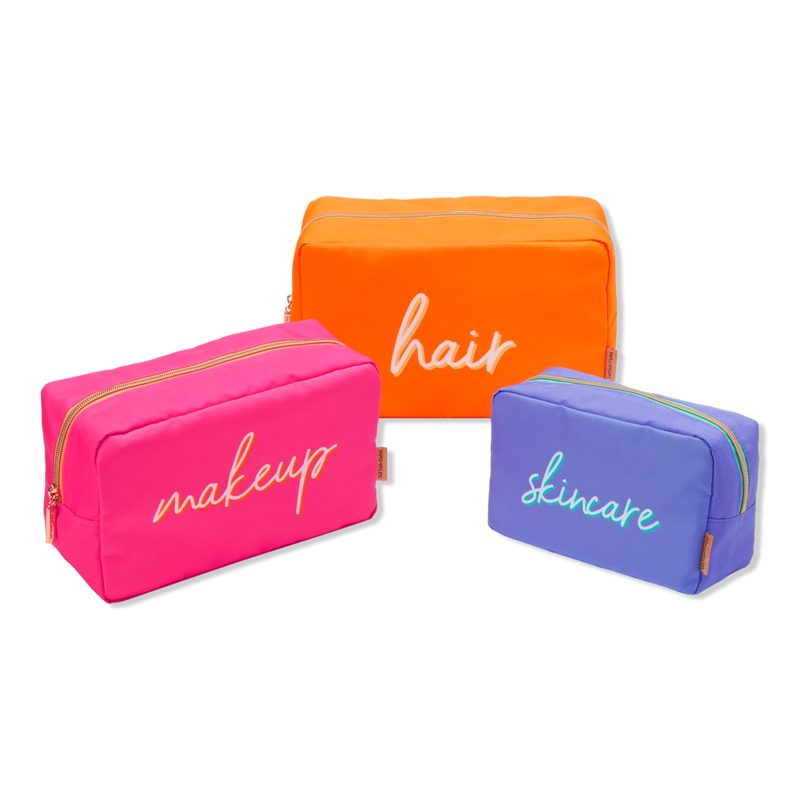 Fun With Color 3 Piece Cosmetic Bag Set