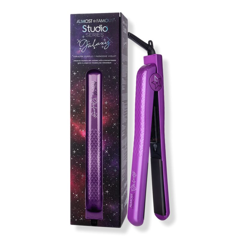 Galaxy Tourmaline Gem Flat Iron for Straightening & Styling - Purple