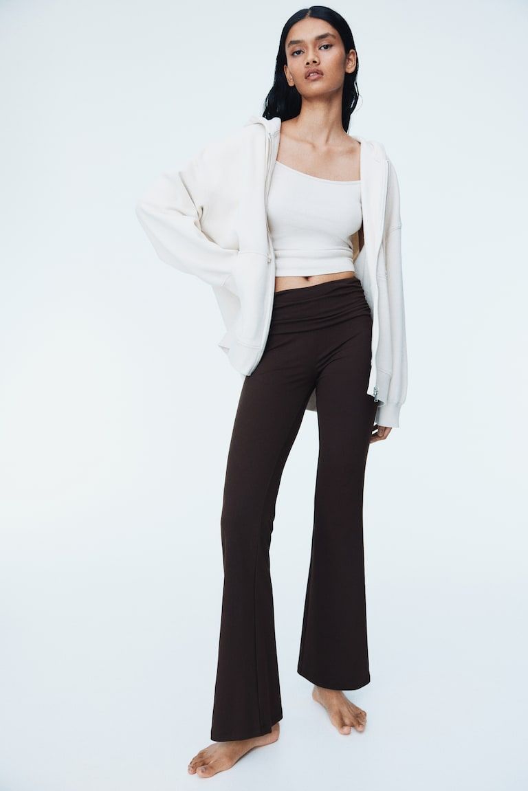 Gathered Microfiber Yoga Pants