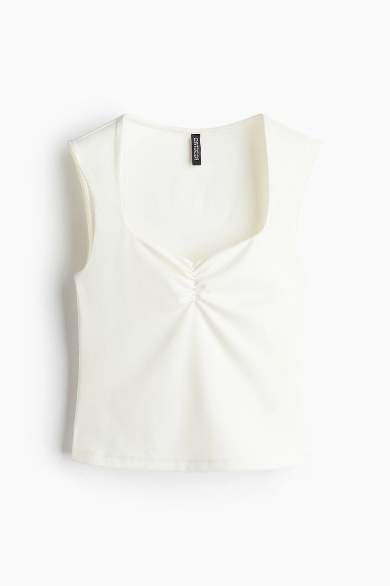 Gathered Sleeveless Top