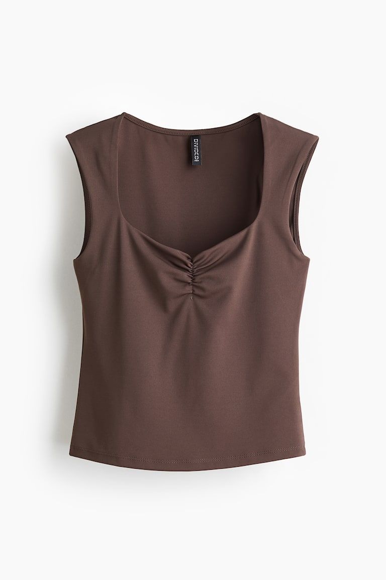 Gathered Sleeveless Top