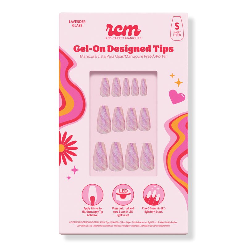 Gel-On LED Cured Designed Nail Art Tips - Lavender Glaze