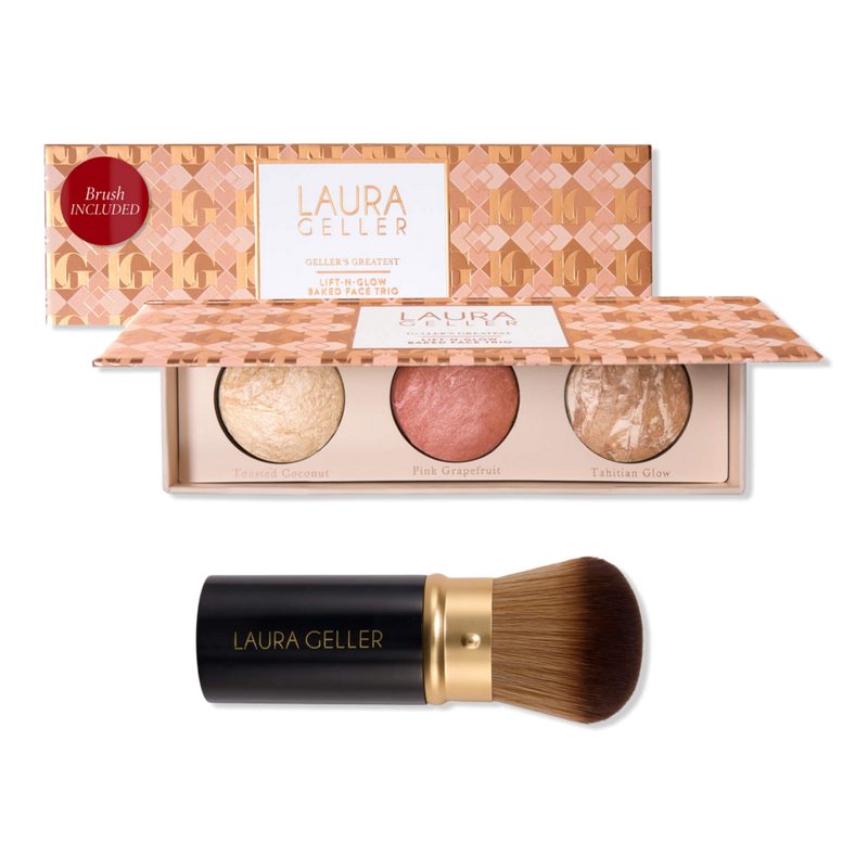 Geller’s Greatest Lift-n-Glow Face Palette & Retractable Airbrush Kabuki Brush