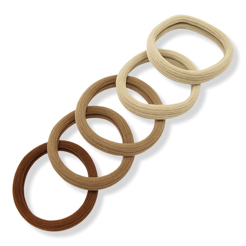 Gentle Cotton Comfort Hair Ties in Cylinder - Mocha Mix