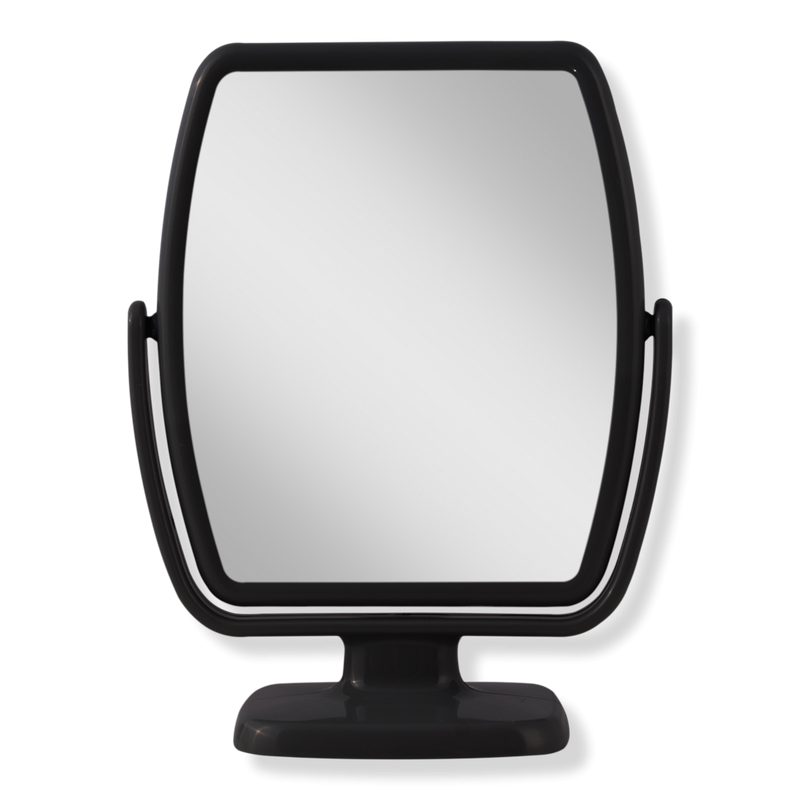 Geometric Makeup Mirror with 5X/1X Magnification - Black