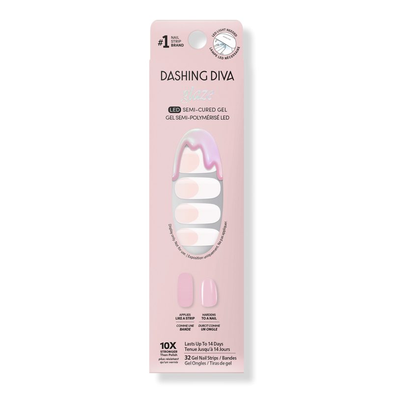 GLAZE DESIGN, Semi-Cured Gel Nail Strips - Pearly Whites