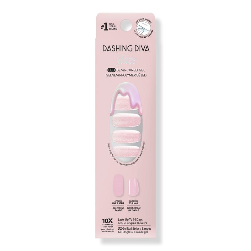 Glaze Effect, Semi-Cured Gel Nail Strips - Ballerina Blush