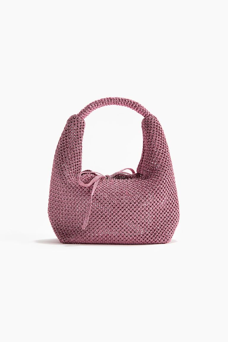 Glittery Open-Knit Handbag