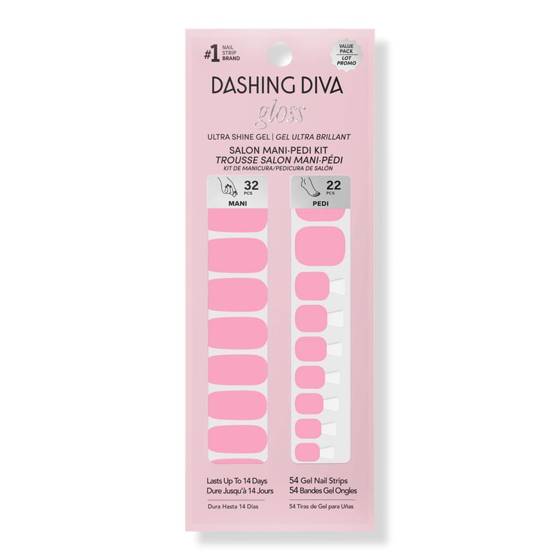 GLOSS Mani/Pedi, Gel Nail Strips - Bubblegum Pink