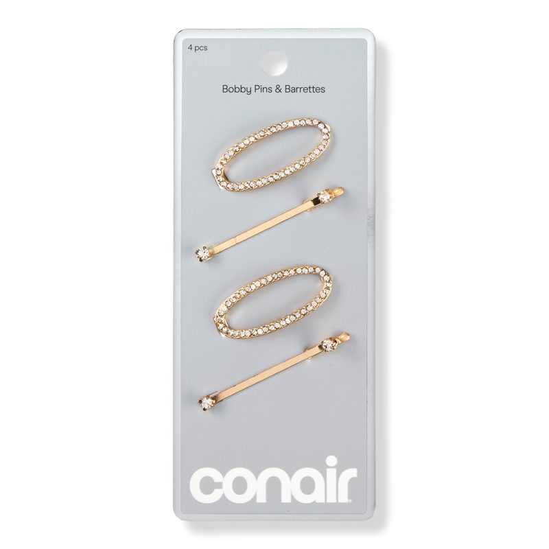 Gold-Tone Crystal Bobby Pin & Barrette Set