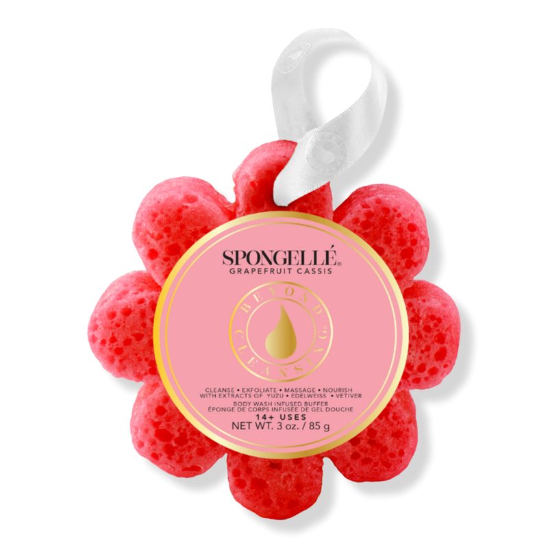 Grapefruit Cassis Wild Flower Bath Sponge Built-In Body Wash Shower Loofah for Women