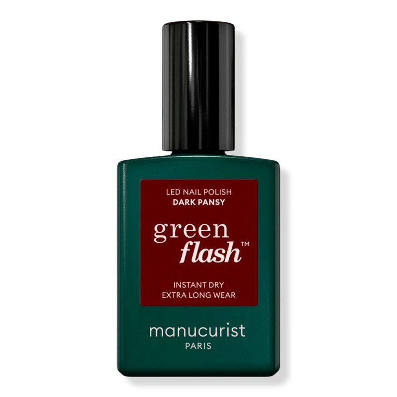 Green Flash LED Gel Nail Polish, Non-Toxic Nail Polish - Dark pansy (a burgundy)