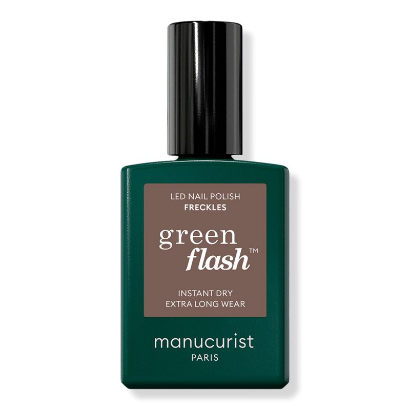 Green Flash LED Gel Nail Polish, Non-Toxic Nail Polish - Freckles (a woody brown)