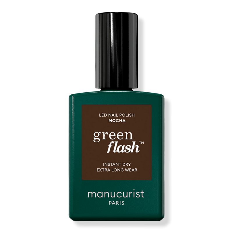 Green Flash LED Gel Nail Polish, Non-Toxic Nail Polish - Mocha (a dark brown)