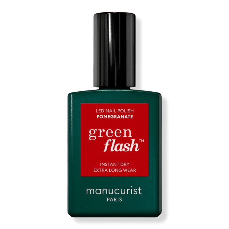 Green Flash LED Gel Nail Polish, Non-Toxic Nail Polish - Pomegranate (a raspberry red)