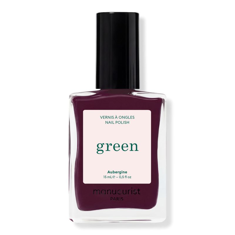 Green Nail Polish, Quick Dry, Non-Toxic Nail Polish with Gel-Like Finish - Aubergine (a dark purple)