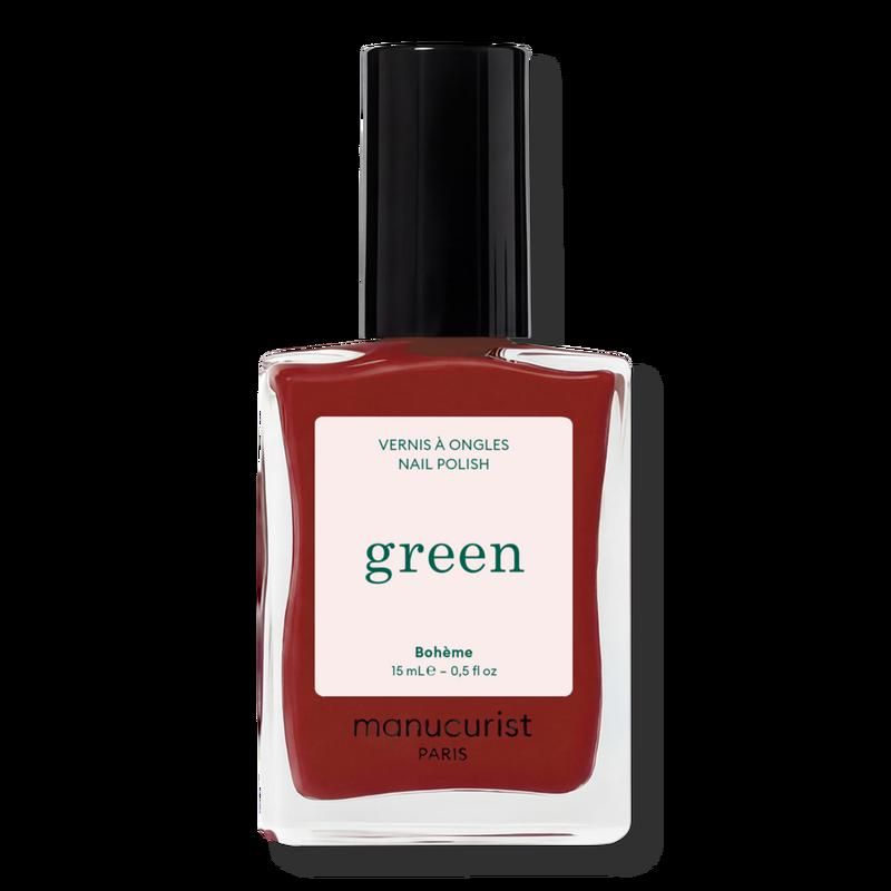 Green Nail Polish, Quick Dry, Non-Toxic Nail Polish with Gel-Like Finish - Bohème (a red with brown undertones)