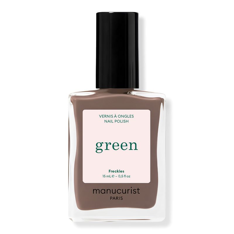 Green Nail Polish, Quick Dry, Non-Toxic Nail Polish with Gel-Like Finish - Freckles (a woody brown)