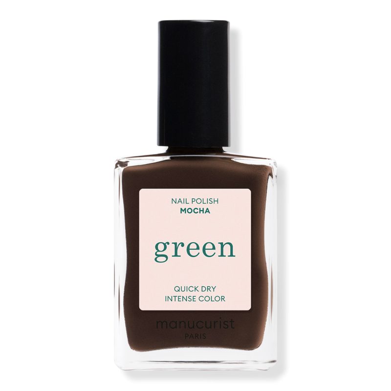 Green Nail Polish, Quick Dry, Non-Toxic Nail Polish with Gel-Like Finish - Mocha (a dark brown)