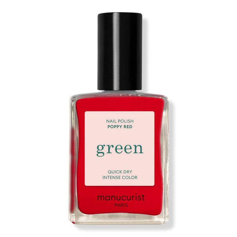 Green Nail Polish, Quick Dry, Non-Toxic Nail Polish with Gel-Like Finish - Poppy red (a bright orangey red)