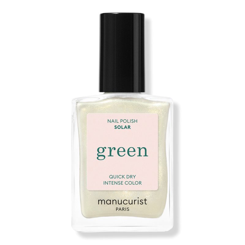Green Nail Polish, Quick Dry, Non-Toxic Nail Polish with Gel-Like Finish - Solar (a shimmery sheer)