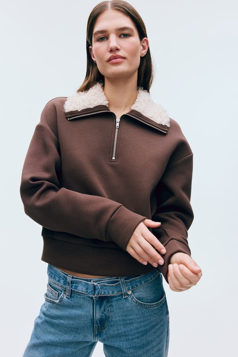 Half-Zip Scuba Sweatshirt