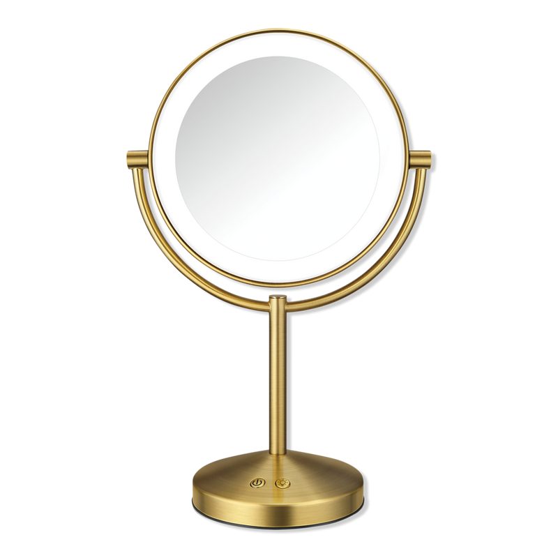 Halo Double-Sided Lighted Makeup Mirror - Brass