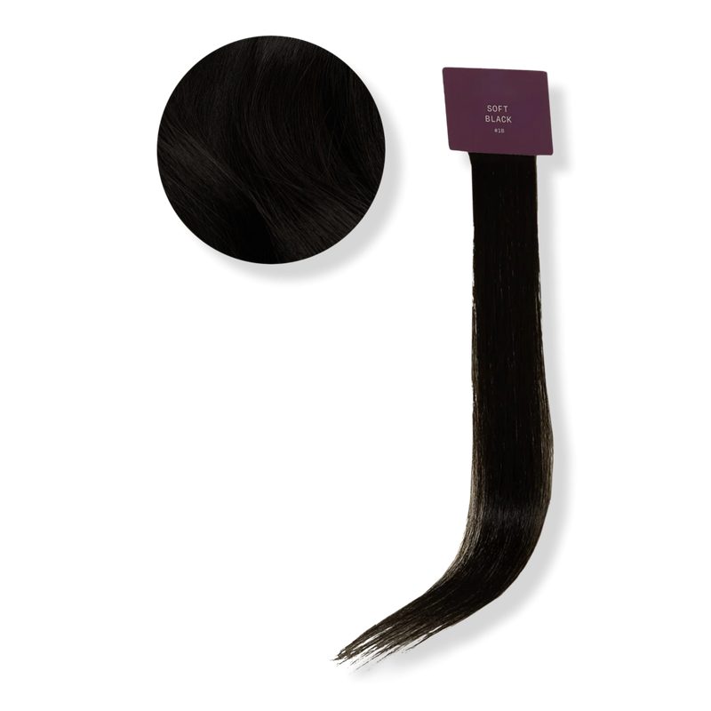 Halo Hair Extensions Color Swatch - Soft Black #1B