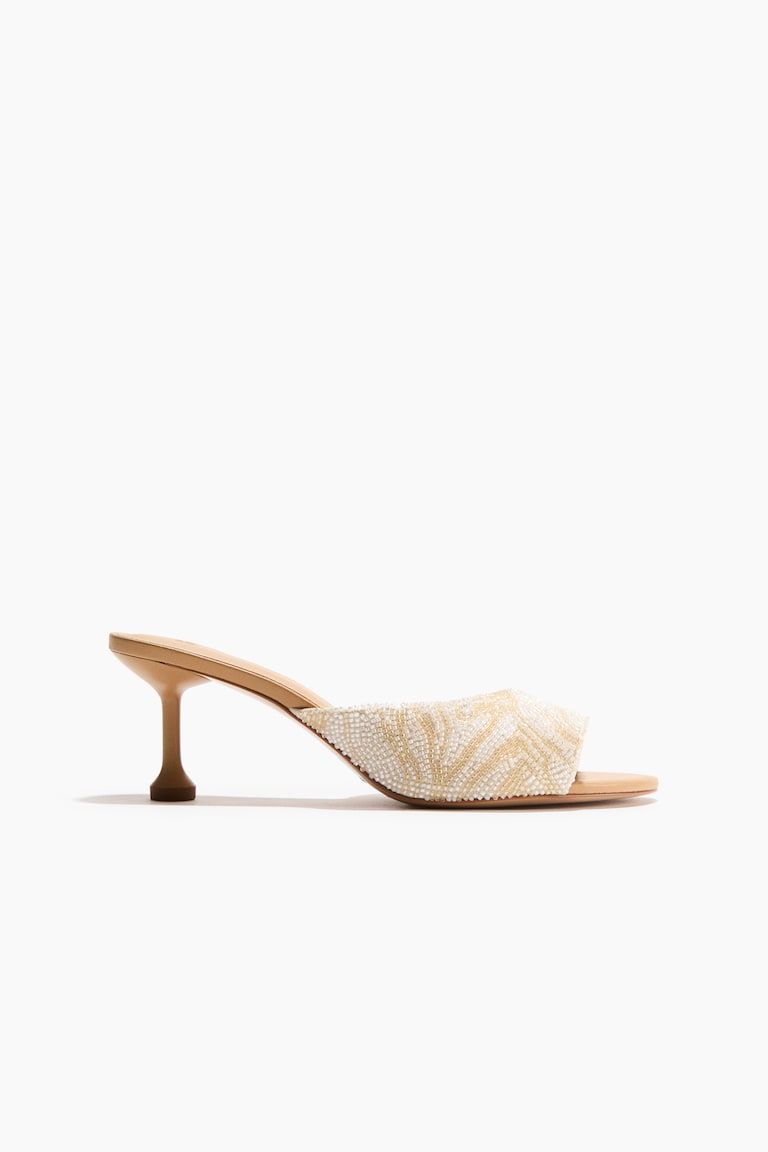 Heeled Beaded Sandals