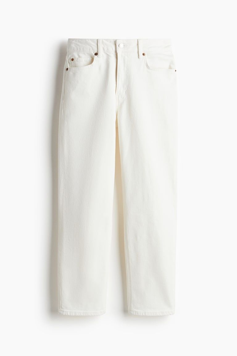 High Rise Slim Straight Ankle Jeans