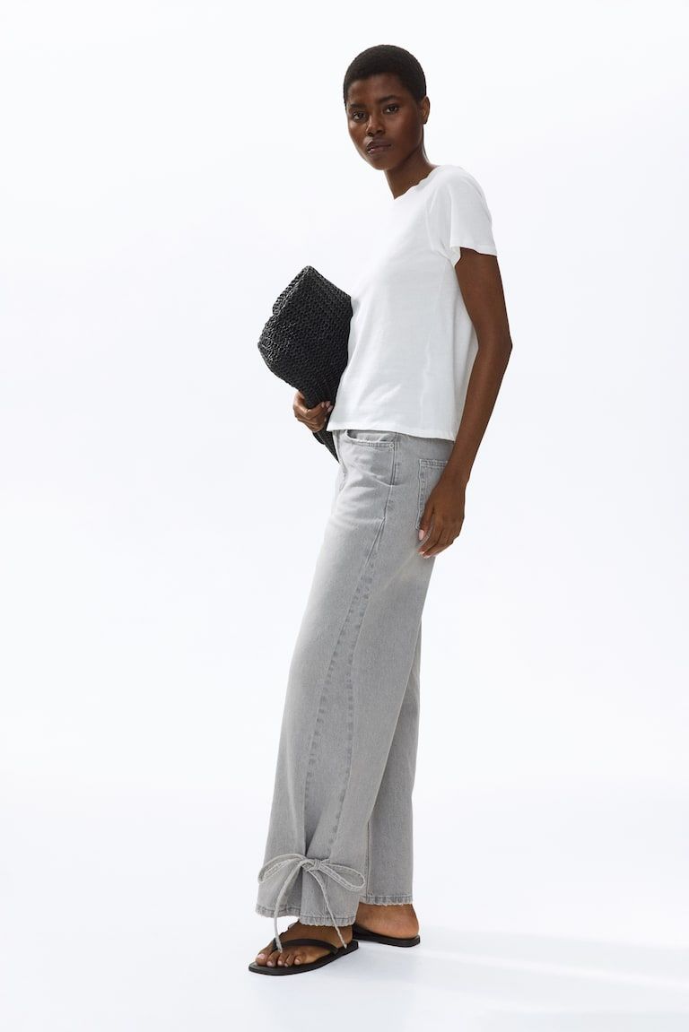High-Waist Barrel-Leg Ankle Jeans