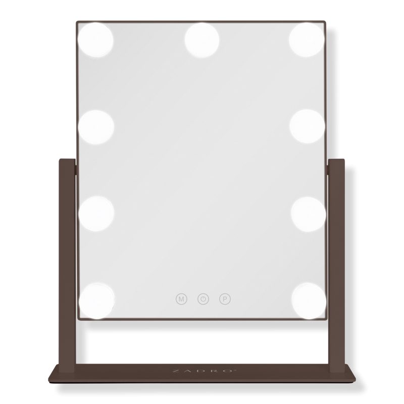 Hollywood LED Vertical Countertop Makeup Mirror - Chocolate