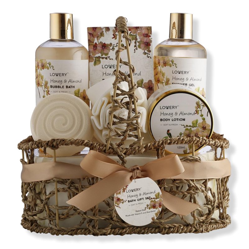 Honey & Almond Home Spa Gift Basket Luxury Set