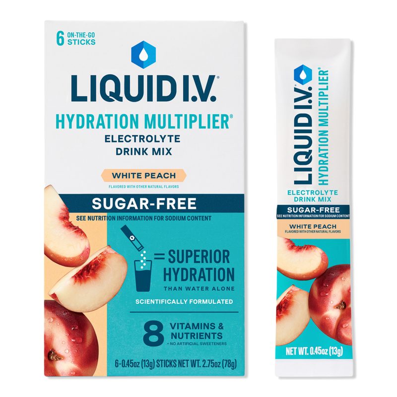 Hydration Multiplier Electrolyte Drink Mix Sugar Free White Peach - 6 ct