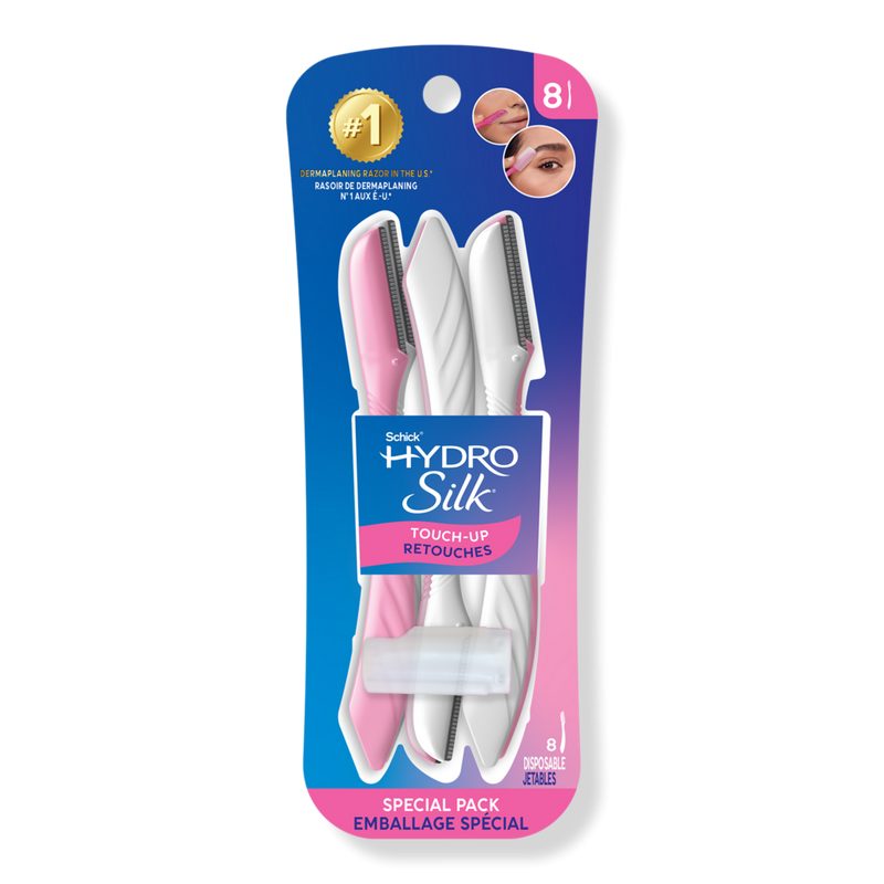 Hydro Silk Touch-Up Exfoliating Dermaplaning Tool Eyebrow/Facial Razor - 8 ct