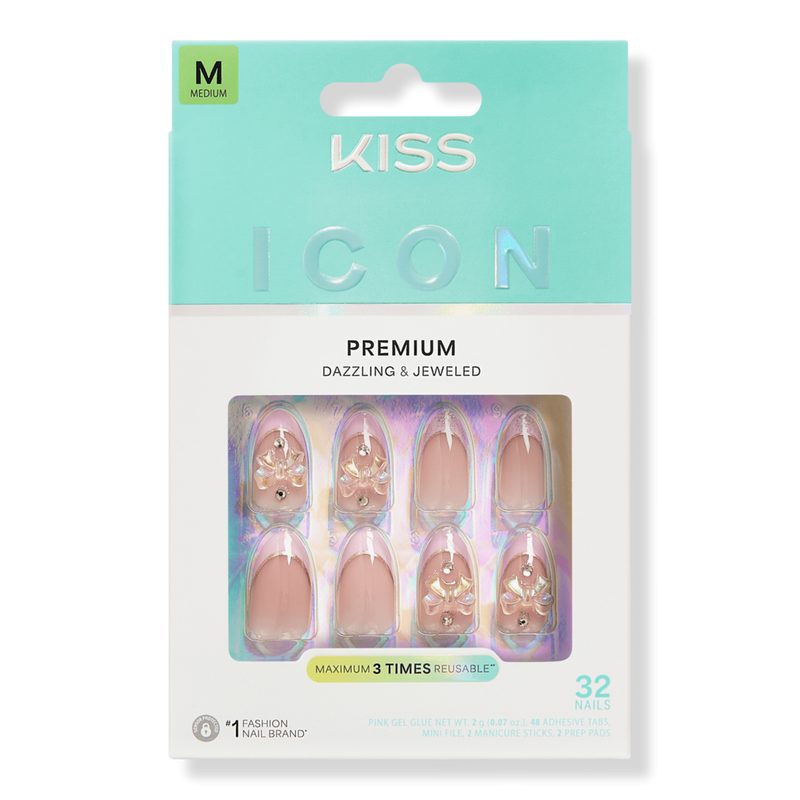 Icon Premium Medium Almond Press On Nails, Vibrant