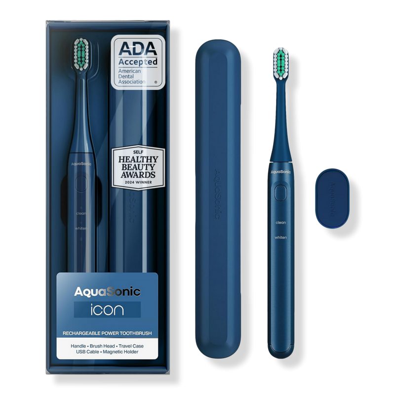Icon Rechargeable Electric Toothbrush with Magnetic Holder & Travel Case - Navy