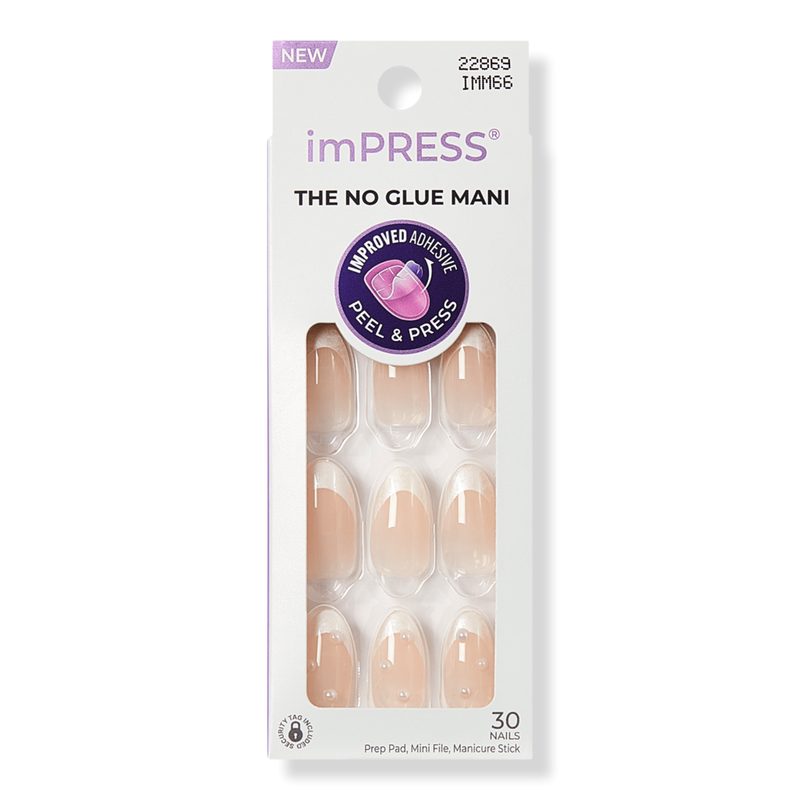 Impress French Design Medium Almond Press On Nails - Chills